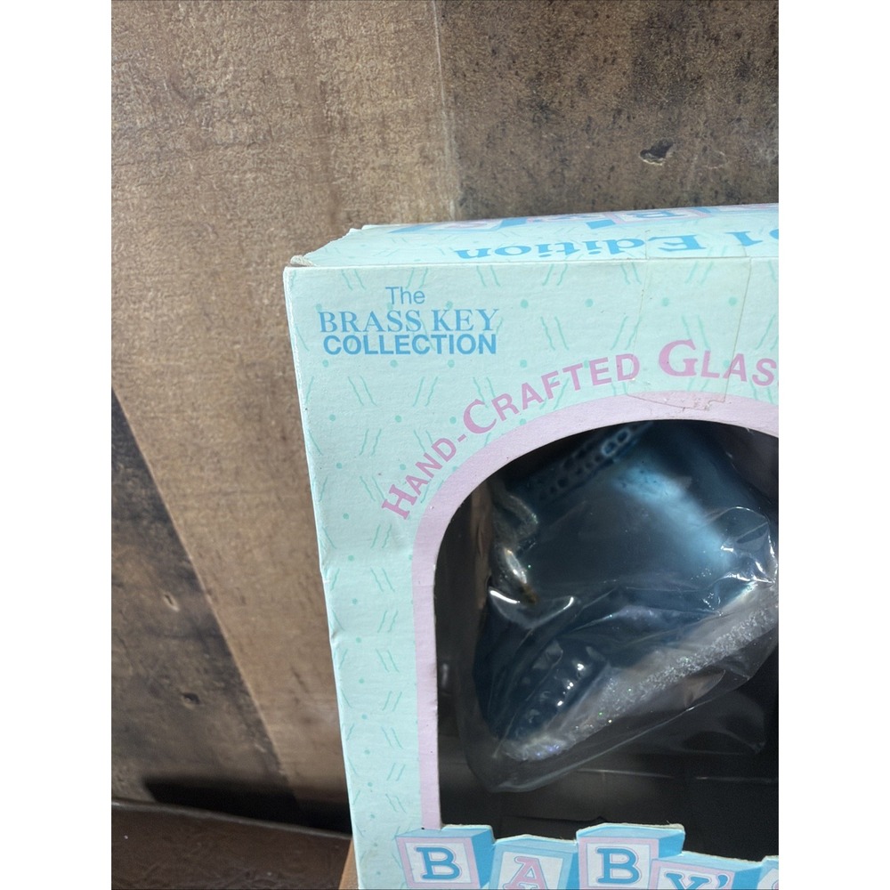 2001 Brass Key Collection Baby's 1st Ornament Hand-Crafted Blown Glass Blue Vtg - Picture 2 of 15
